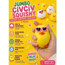 Oyuncak Sahili Civciv Sukuşi Skuşi Squishy Sevimli Hayvan Ördek Esnek 1 Adet Stres Oyuncakları Uzayan Gözlüklü Squıshy Sarı Beyaz 8.5CM