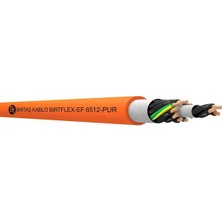 Birtaş EF6512-PUR-5X0.50 ,kesit 0.50MM² 5-Damar/çok Telli Blendajlı Ağırşart Hareketli 1mt Pur Kablo