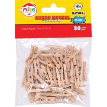 Mileo Ahşap Mandal 25MM Naturel 1826