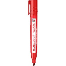 Scrikss Office Scrikss PM-850 Kesik Uçlu Permanent Markör Kırmızı