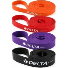 Delta 15-25-35-45 kg 4 Adet Direnç Bandı Barfiks Kas Güç Geliştirme Pilates Cross Training Power Band Seti