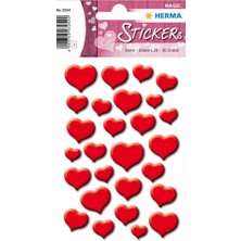 Herma Magic Etiket Stone Kırmızı Kalpler 3254