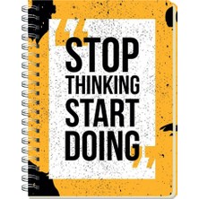 Deffter Just A5 Spiralli Sert Kapak Çizgili Defter Stop Start