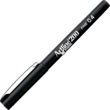 Artline 200 0,4 mm Siyah Fineliner Kalem Genel Amaçlı Yazı Gereci Metal Klipsli