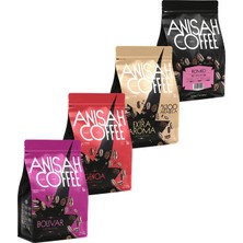 Anisah Coffee Premium Espresso Çekirdek Kahve Seti | 4x1000gr | Romeo, Extra Aroma, Genoa, Bolivar