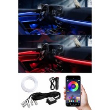XMOD LED Neon Araç Içi 7 Renkli Ambians Ledi Telefondan Kontrol 6 Metre Çakmaklık Girişli