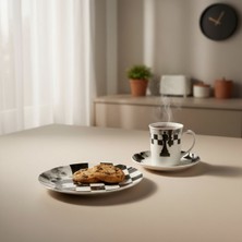 GÜRAL PORSELEN Camelia 3 Parça Çay Takımı Satranç Şah