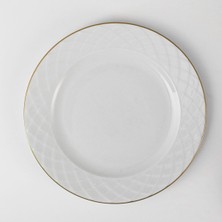 Güral Porselen Alfa 6 Parça 25 cm Servis Tabağı Mat Altın File