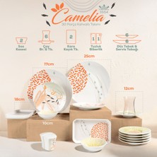 Güral Porselen Camelia 30 Parça 6 Kişilik Kahvaltı Takımı 3554