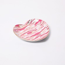 GÜRAL PORSELEN Kalp 12 Cm Çay Tabağı El Dekoru Pembe 430