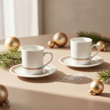 Güral Porselen Camelia  2 Kişilik Kahve Fincanı Takımı Yeşil  (Türk Kahvesi  Hediyeli)