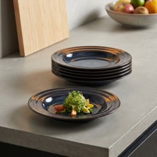 GÜRAL PORSELEN Güral 6 Adet 22 Cm Çukur Yemek Tabağı  Reaktif Oasis 1131