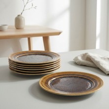 GÜRAL PORSELEN Güral 6 Adet 20 Cm Pasta Tabağı  Reaktif Saura 137