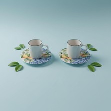 GÜRAL PORSELEN Camelia Orange 2 Kişilik Kahve Takımı 55742