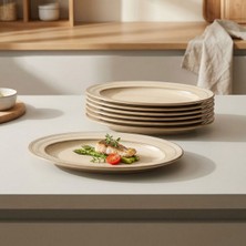 GÜRAL PORSELEN Güral 2 Adet 21 Cm Kayık Tabak Reaktif Agate  Vr 969