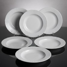 Güral Porselen Sembol 6 Parça 22 cm Çukur Yemek Tabağı