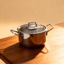 Güral Porselen Güral 18 cm Paslanmaz  Çelik  Derin Tencere Metal Kulp