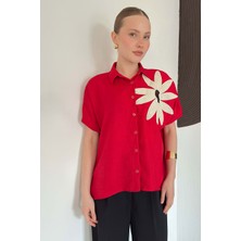 Very Moda Çiçek Detaylı Gömlek | D2890