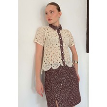 Very Moda Kot Detaylı Dantel Gömlek | D2795