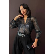 Very Moda Simli Pliseli Gömlek | F2068
