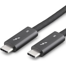 Renas Store Type-C Thunderbolt 5 120 Gbps 240W 16K 60 Hz Şarj ve Data Kablosu 0.5 M Siyah HDX7890
