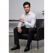 Torivalli Collection Dar Kesim Slimfit Saten Kolay Ütülenebilen Mevsimlik Cepsiz Uzun Kollu Kol Düğmesi Takılabilen Erkek Gömlek