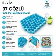 Elvia Home & Living Elvıa Silikon 37 Gözlü Silikon Petek Buz Kalıbı Mini Küp Esnek Kolay Çıkarma