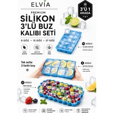 Elvia Home & Living 3'lü Buz Kalıbı Seti, Büyük Buzlar, Normal Buzlar, Mini Buzlar