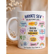 Purplesky Purple Sky Hayatı Sev Motivasyon Serisi Renkli Tasarım Kupa Bardak