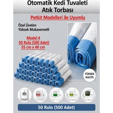 İnternal Otomatik Kedi Tuvaleti Poşeti Petkit Uyumlu Akıllı Kedi Tuvaleti Atık Torbası - 50 Rulo 500ADET) Muadil Petkit Poşeti