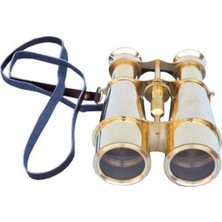TeknoKapsül Hampton Nautical Captain's Solid Brass Binoculars, 15CM, Brass