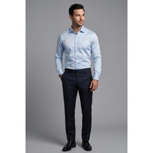 Torivalli Collection Dar Kesim Slimfit Saten Kolay Ütülenebilen Mevsimlik Cepsiz Uzun Kollu Kol Düğmesi Takılabilen Erkek Gömlek
