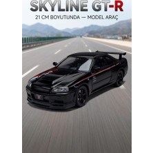 Farbu Oyuncak Hobbiez Lisanslı Nissan Skyline Gt-R Model Diecast Car 1/24 Ölçek Metal Standlı Araç