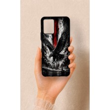 Vip Case Vivo Y21 Uyumlu Kara Kartal Desenli Silikon Kılıf