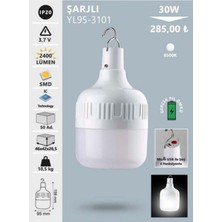 Empressco YL95-3101 30W Şarjlı LED Torch Ampul – E27 Beyaz Işık (6500K) 220V