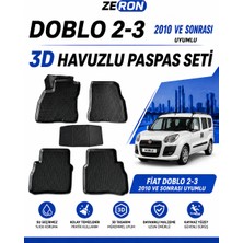 OtoÇizgi Fiat Doblo 2-3 2010 ve Sonrası 3D Havuzlu Paspas Seti Su Geçirmez Kaymaz 5 Parça