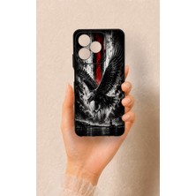 Vip Case Realme C53 Uyumlu Kara Kartal Desenli Silikon Kılıf