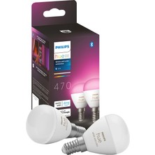 Philips Hue Luster Spherical Light White And Color E14 2-Pack