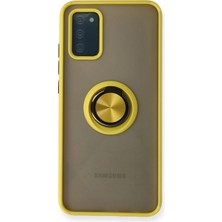 Kmrsfres Newface  Galaxy A02S Kılıf Montreal Yüzüklü Silikon Kapak - Sarı