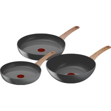 Tefal Renew Ceramic Frying Pan Set 24CM + 28CM + Wok 28CM
