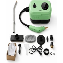 Muzeko Steam Cleaner Dijital Buharlı Temizlik Robotu Çok Fonksiyonlu Buharlı Temizlik Makinesi 2500W Yeşil