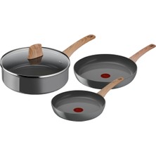 Tefal Renew Ceramic Frying Pan Set 24CM + 28CM + High-Sided Skillet 24CM