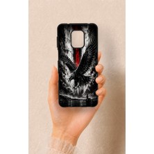 Vip Case Redmi Note 9 Pro 9s Uyumlu Kara Kartal Desenli Silikon Kılıf