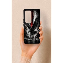 Vip Case Vivo V30 Uyumlu Kara Kartal Desenli Silikon Kılıf