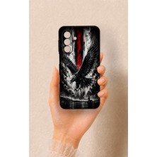 Vip Case Samsung A17 Uyumlu Kara Kartal Desenli Silikon Kılıf