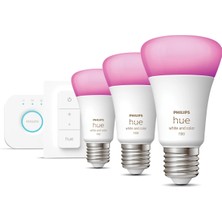 Philips Hue White And Color Starter Pack E27 With 3 Lights + Dimmer + Bridge
