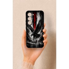 Vip Case Tecno Spark 40 Pro Uyumlu Kara Kartal Desenli Silikon Kılıf