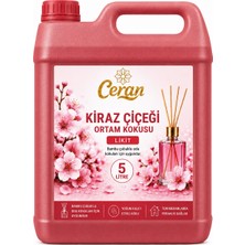 Ceran Kolonya Bambu Ortam Kokusu Kiraz Çiçeği  Seffaf  Renk Yedek Likit  5 Litre Yoğun Esanslı