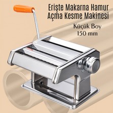 Go İthalat Tuğra Çelik 150MM Küçük Boy Paslanmaz Çelik Kollu Erişte Makarna Hamur Açma Kesme Makinesi