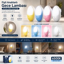Sakin Enerji Fişli Anahtarlı LED Gece Lambası – 2W 6500K Beyaz Işık